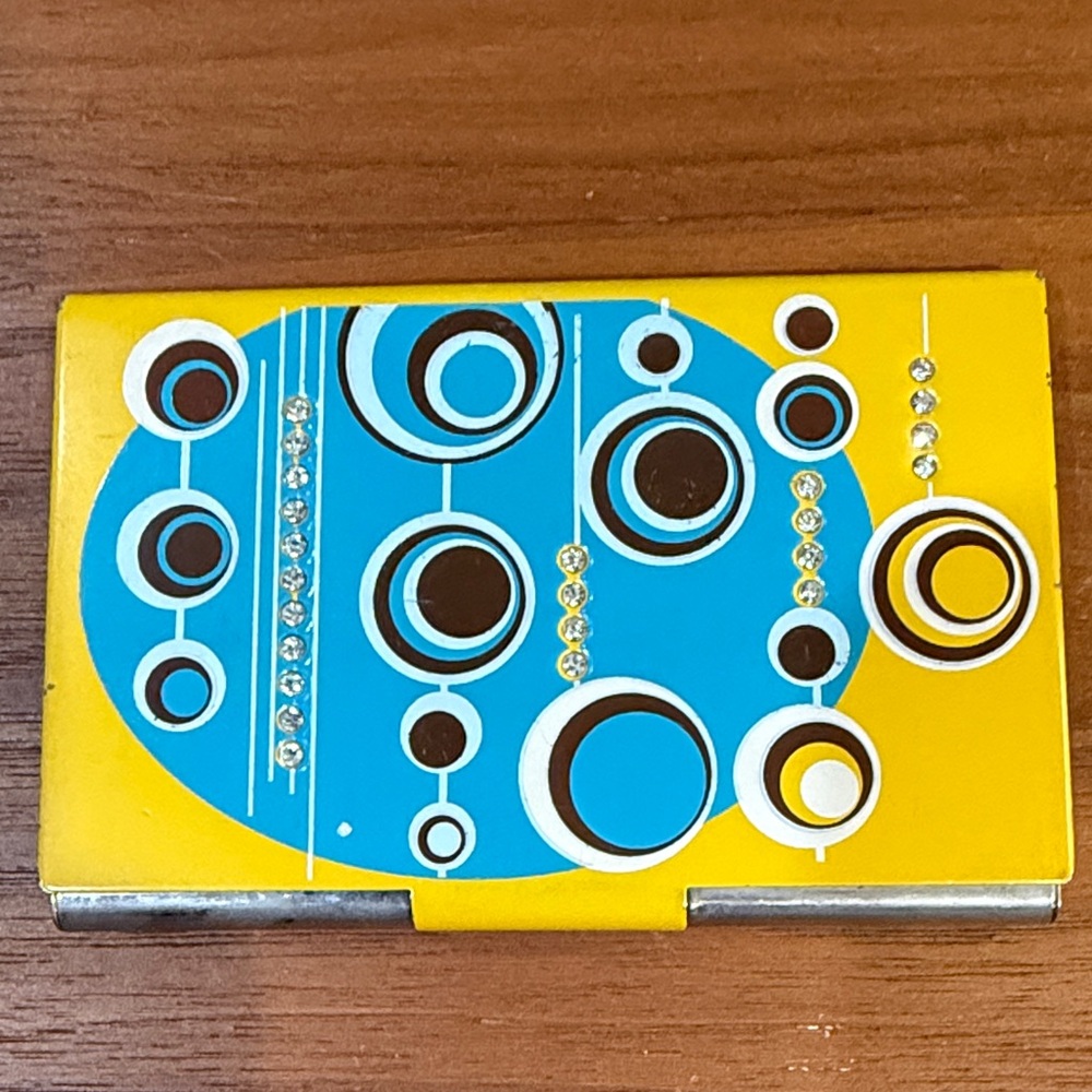 Retro Yellow and Blue Card Holder